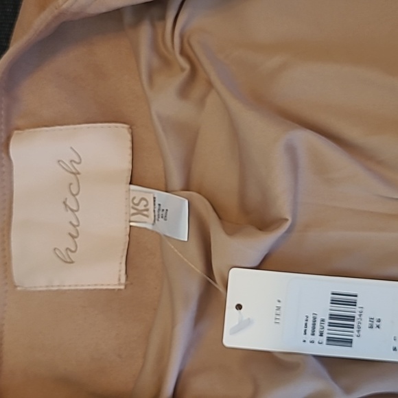 Anthropologie Hutch Open Front Waterfall Jacket Blazer Suede Pink Size XS NWT - Picture 6 of 7